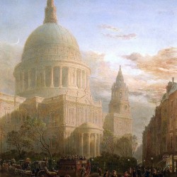 People before a church